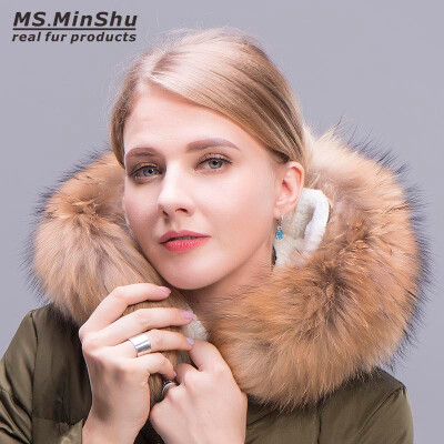 

MSMinShu Big Raccoon Fur Collar Hood Trim Natural Raccoon Fur Hood Collar Down Coat Fur Collar Custom Made Big Fur Collar