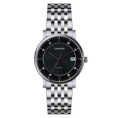 

2016 Hot Sale Luxury Men's Watch Stainless Steel Strap Folding Buckle Analog Watch Quartz Movement Water Resistant Calendar