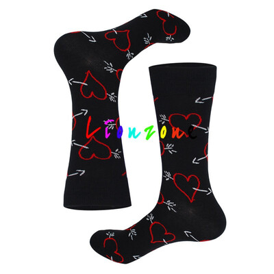 

LIONZONE Brand Men Socks Funny Design Paper Cranes Arrows Hhearts Stars Streetwear Hiphop Cotton Happy Socks