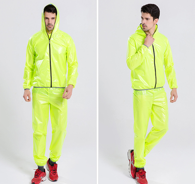 

Cycling raincoat rain pants suit Mens mountain bike super thin outdoor raincoat split bicycle rain cape