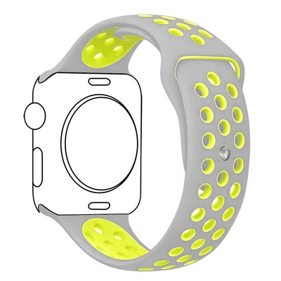 

Band for IWatch 38mm&42mm Breathable Silicone Replacement Sport Strap Bracelet for IWatch All Series WhiteGrey