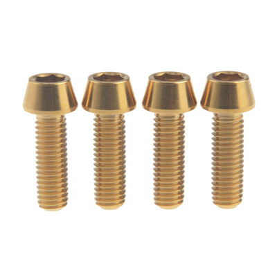 

M6x20mm Titanium Ti Hex Allen Tapered Disc Brake Bolt Bicycle Screw Finish 5 Colors 4pcslot