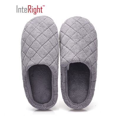 

INTERIGHT Classic Simple Comfortable Plush Warm Cotton Slippers Men Grey 42-43 IN1832