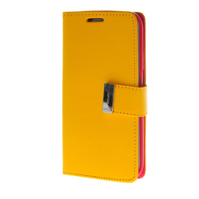 

MOONCASE Synthetic PU Leather чехол для Wallet Flip Card Slot Holster Pouch Stand Samsung Galaxy S6 Edge Yellow