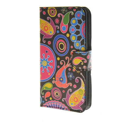 

MOONCASE Flower style Leather Side Flip Wallet Card Slot Stand Pouch чехол для LG Leon 4G LTE / C40 a07