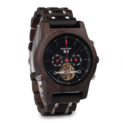 

BOBO BIRD wooden mechanical watch with tourbillon Q27