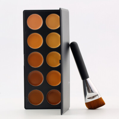 

Professional Multi Colors Makeup Concealer Eye Shadow Palette & 163 Flat Brush Black