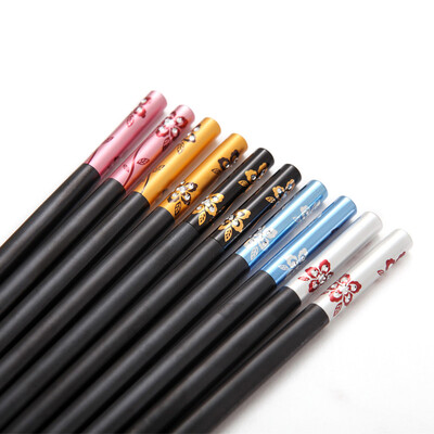 

Two-gun (Suncha) alloy chopsticks five pairs of equipment Japanese-style home chopsticks supreme diamond diamond chopsticks KZ4585