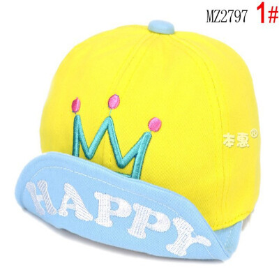 

Buebos Ninos Unisex Girl Boy Baby Happy Crown Toddler Baseball Beanie Cap Hat Sunhat