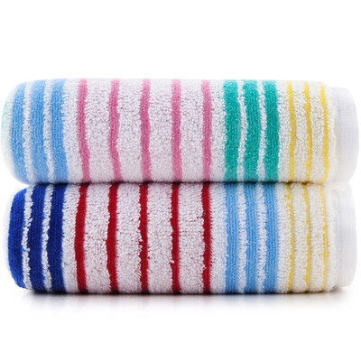 

Sanli cotton rainbow stripes large towel wash towel gift box double installed