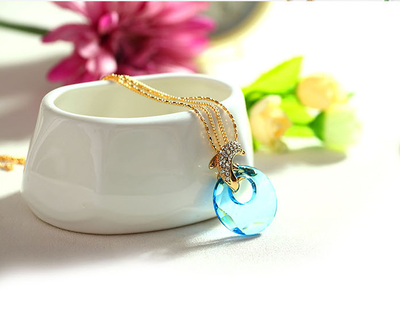 

Necklace high-end imported crystal dolphin bay lovers sweater chain Stylish&versatile