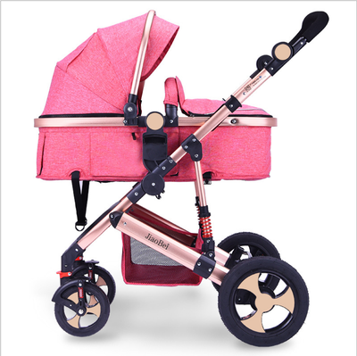 

High landscape baby strollers can sit or lie down&fold up four wheel baby strollers shock absorbing aluminum alloy baby stroll