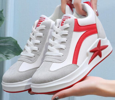 

women sport shoes sneaker heel height increasing casual leisure fashion ladies outdoor walking shoes 7cm height