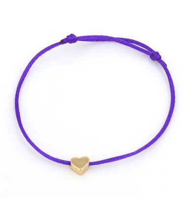 

new fashion Gold Color Heart Bracelet Silver Handmade Jewelry Multicolor Rope Adjustable String Lucky Bracelet For Women Children