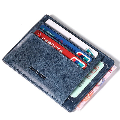 

AIM Men &39s Wallets Retro Fashion Head Cowhide Wallets Men&39 s Card Holders Bank Card Pack A295 Blue