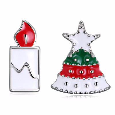 

Yoursfs New fashion Christmas series dripping oil Christmas tree candle stud earrings