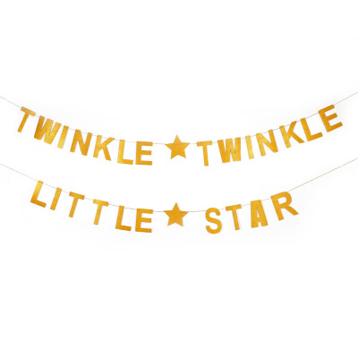 

Gold Twinkle Twinkle Little Star Banner Wedding Birthday Baby Shower Holiday Party Home Decorations Supplies