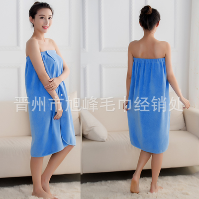 

Microfibre-flat ladys bath towel with absorbent fluff The elastic band of the bathrobe skirt prevents slipping