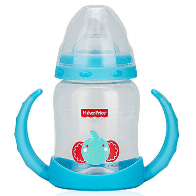

Fisher-Price бутылки младенца новорожденный синяя ручка широкий калибр PP бутылка 180мл