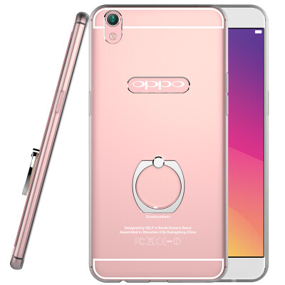 

Cool Le Feng OPPO r9plus mobile phone shell creative metal buckle protective sleeve bracket shatter-resistant shell for OPPO R9 PLUS rose gold