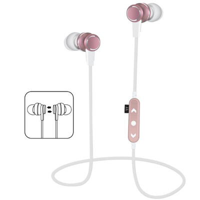 

2018 T12 Metal Magnetic Bluetooth Earphone Headset Sport Wireless Bluetooth Headset With Mic MP3 TF memory card slot