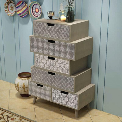 

Side Cabinet 6 Drawers Grey