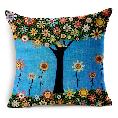 

2018 Natural Style Fashion New Cushion Tree Print pillow Bed Sofa Home Decorative Pillow Fundas Para Almofadas Cojines