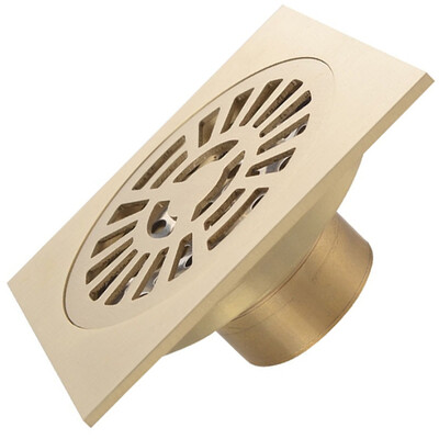 

MEJUE Z-4115 full copper square deodorant floor drain toilet kitchen balcony floor leakage gold single use