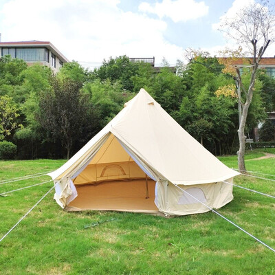 

Waterproof Canvas Bell Tent for Family Camping with Zipped Ground Sheet