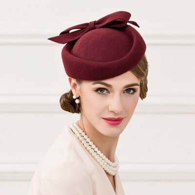 

Women Fedoras Wool Hat New Female Nobles Hat 100 Wool Vintage Cap Small British Banquet Cap B-4789