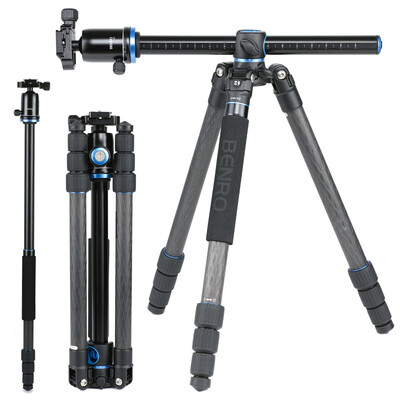 

Benro Carbon Fiber Multifunctional Tripod GC268TV2 SLR Tripod for Canon Nikon Camera Center Axis Transverse Tripod Cloud Set