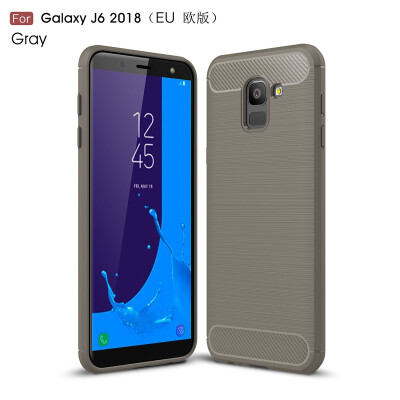 

Goowiiz Phone Case For Samsung Galaxy J4 2018 EUJ6 2018 EUJ3 2018 USJ7 2018 US Fashion Slim Carbon Fiber Silicone Prevent