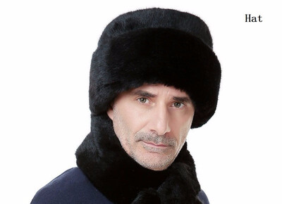 

Mens marten imitation mink hat middle aged men flat cap male winter thickening Claus hat B-0652