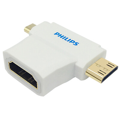 

Philips PHILIPS SWV6121 93 HDMI transfer adapter Micro HDMI to HDMI Mini HDMI to HDMI two-in-one white