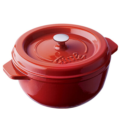 

Jingdong supermarket Fisi Le soup pot stove Aka Na cast iron pot round 19 cm 20 liters red