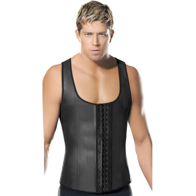 

Latex Men Corset Waist Trainer Steel Boned Waist Body Cincher Corset Belt Girdle