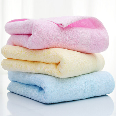 

Bamboo brocade towel home textile bamboo fiber solid color home to simple towel 3 strips water-absorbing quick-drying powder yellow blue 85g strip