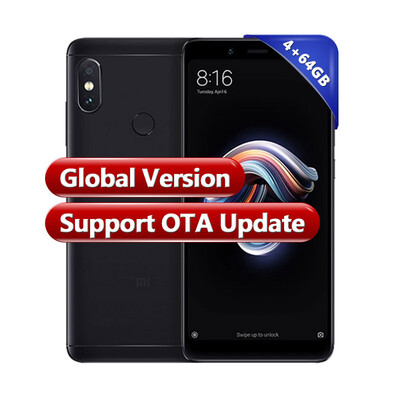 

Original Mobile Phone Global Version Xiaomi Redmi Note 5 4GB 64GB Snapdragon S636 Octa Core 599" 120MP50MP 4000mAh