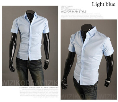 

New 2015 Summer British Shirt Mens Slim Fit Man Short Sleeve Shirts Men's Clothing Slim Casual shirts 17 Coloe 5 Size