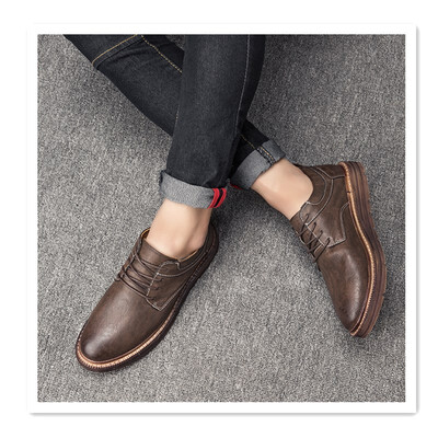 

2018 new mens casual shoes wild youth fashion retro England mens shoes Martin shoes England tooling shoes