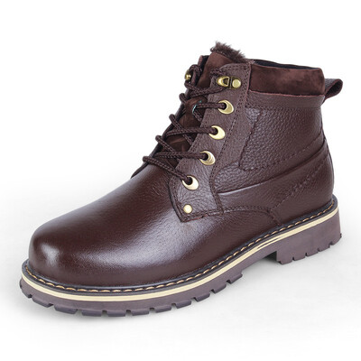 

Full Grain Leather Men Winter Boots Size 3850 Handmade Warm Men Winter Shoes