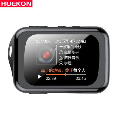 

HUEKON HK-M18 16G Bluetooth Sports MP3MP4 Music Player Mini Student Walkman E-book English Listening Card Outside Recording Pen Black