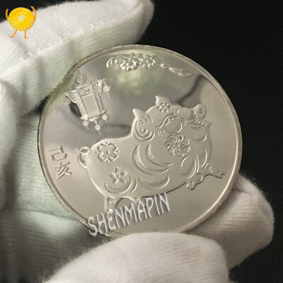 

2019 Fu Pig Commemorative Coin Year of Pig Delivers Money Coins Collection New Year Gift Gold Plated Silver Plated New style