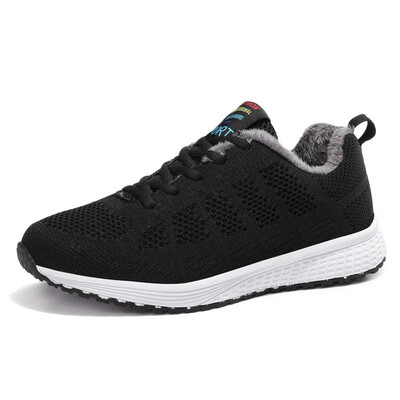 

New Style Winter Sneakers For Women Lightweight Sport Shoes Woman 2018 Super Warm Running Shoes Comfortable Black