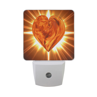 

ALAZA Valentines Day LED Night Light With Smart Dusk To Dawn SensorSparkler Heat Heart Plug In Night Light