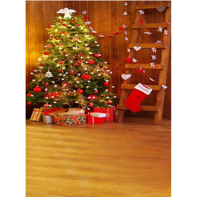 

Xmas Stepladder Photo Backdrop 57FT Vinyl Fabric Cloth Digital Printing Photo Background st-616