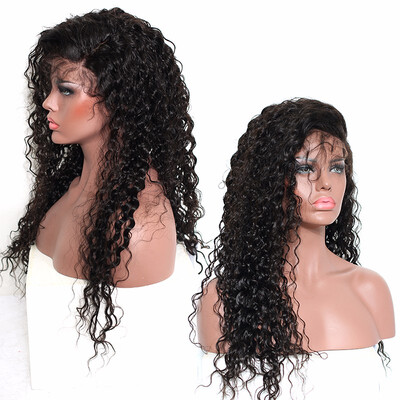 

9A Curly Full Lace Human Hair Wigs Unprocessed Deep Curly Brazilian Virgin Hair with Baby Hair 130 Density for Women