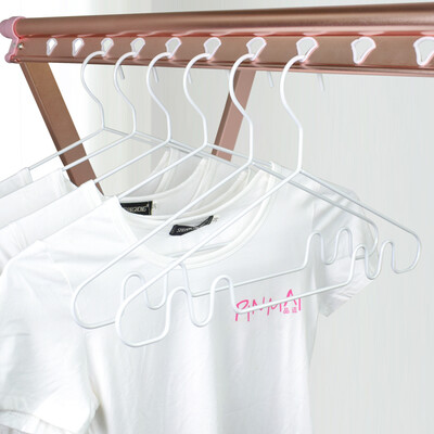 

Pinmai hanger iron wire dusting process scarf rack multi-purpose hanger tie rack 3 Pack rust-proof Nordic wind white wave hanger