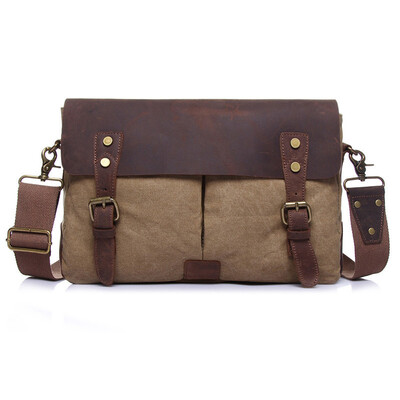 

Vintage canvas new man bag European stylish men shoulder versatile Messenger bags uk male leather crossbody bag free shipping