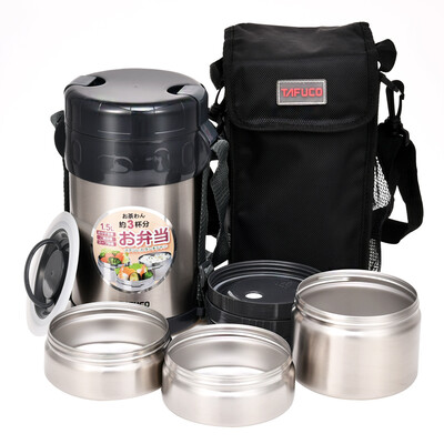 

TAFUCO full stainless steel insulation lunch box insulation bucket T-0045 champagne 1500ML send package